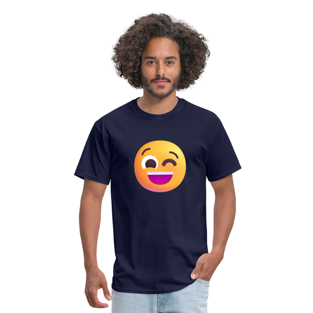 😉 Winking Face (Microsoft Fluent) Unisex Classic T-Shirt - navy