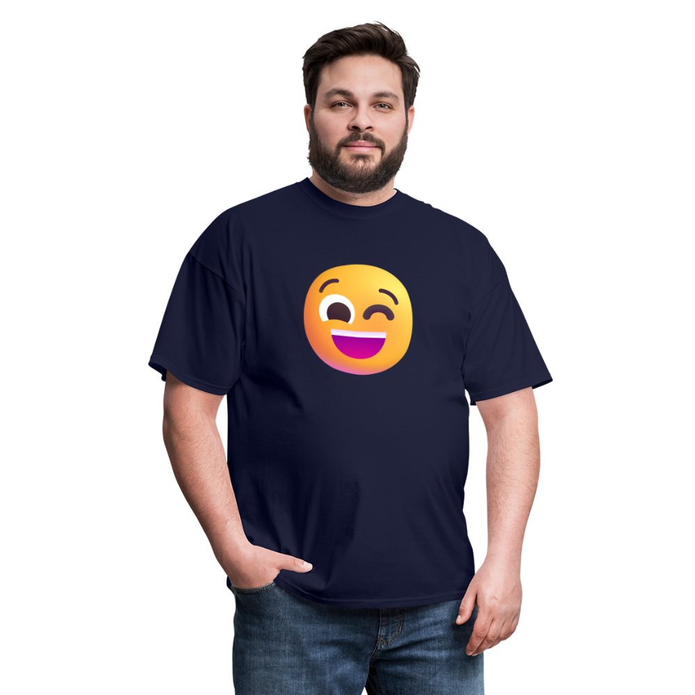 😉 Winking Face (Microsoft Fluent) Unisex Classic T-Shirt - navy