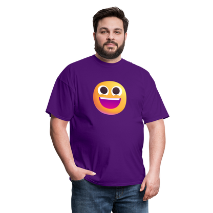 😀 Grinning Face (Microsoft Fluent) Unisex Classic T-Shirt - purple