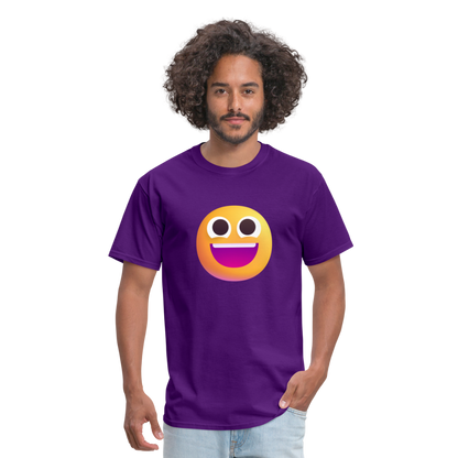 😀 Grinning Face (Microsoft Fluent) Unisex Classic T-Shirt - purple