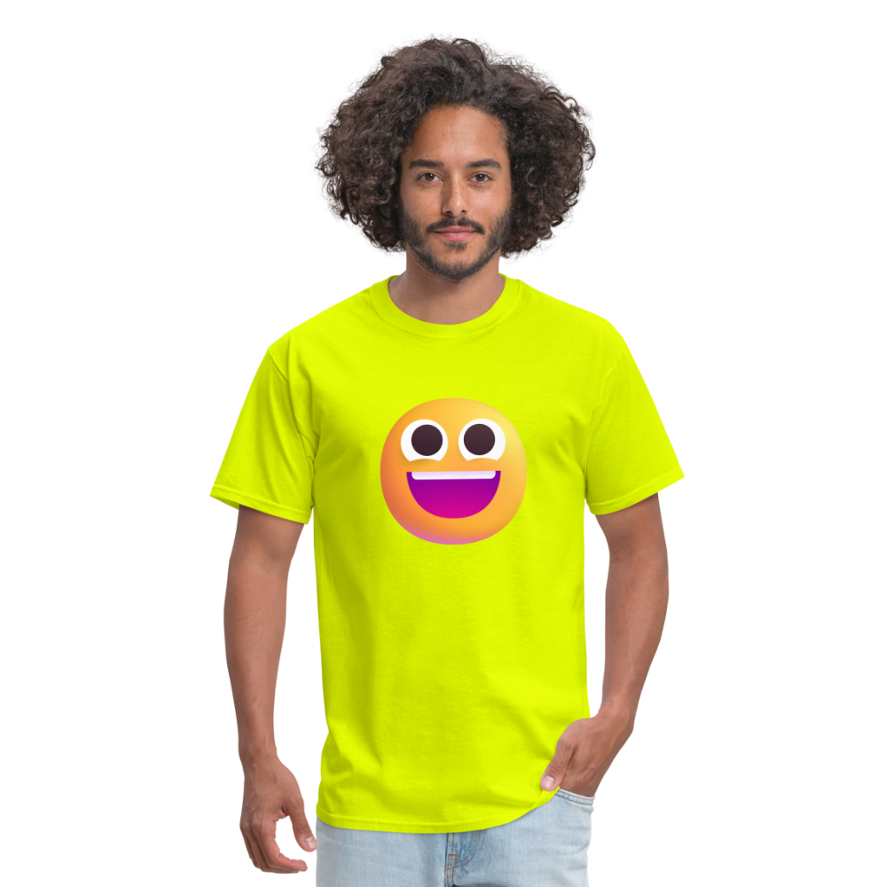 😀 Grinning Face (Microsoft Fluent) Unisex Classic T-Shirt - safety green