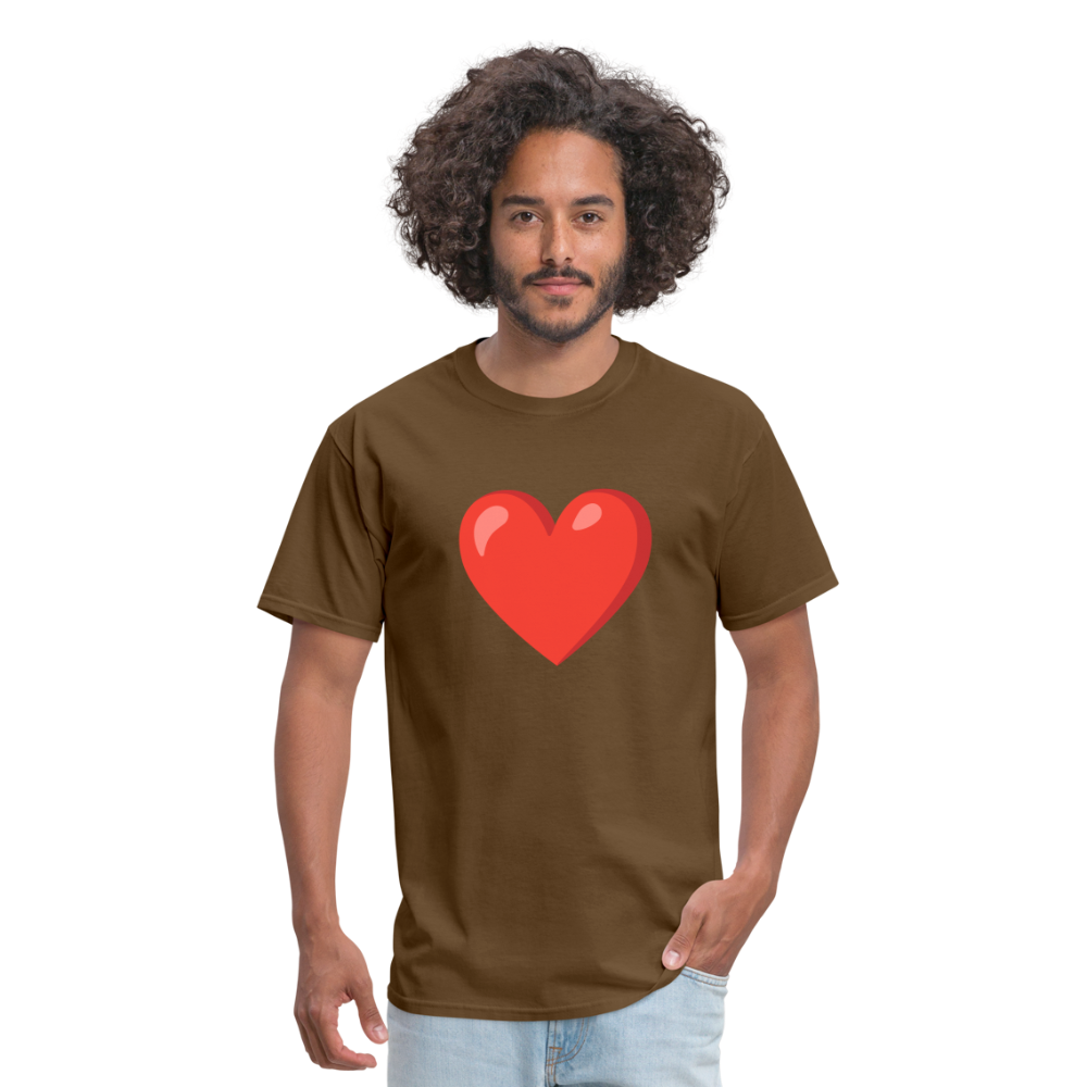❤️ Red Heart (Google Noto Color Emoji) Unisex Classic T-Shirt - brown