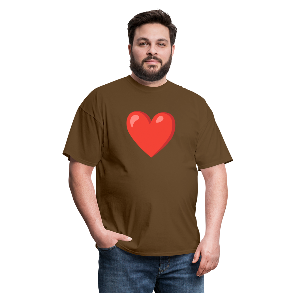 ❤️ Red Heart (Google Noto Color Emoji) Unisex Classic T-Shirt - brown