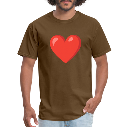❤️ Red Heart (Google Noto Color Emoji) Unisex Classic T-Shirt - brown