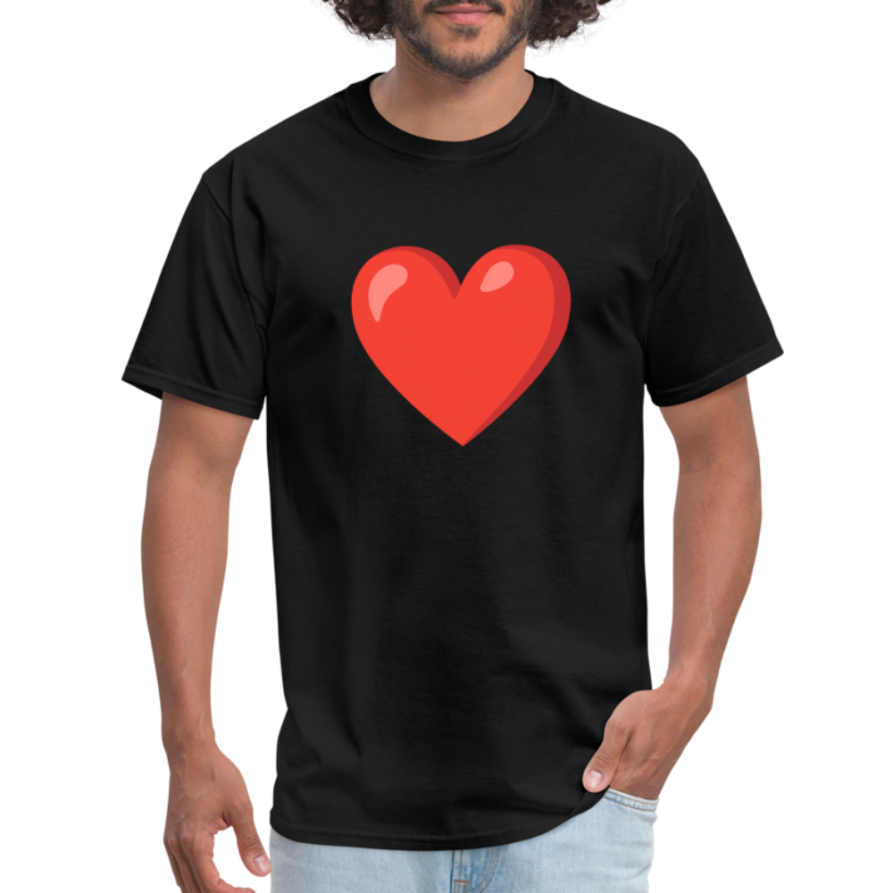 ❤️ Red Heart (Google Noto Color Emoji) Unisex Classic T-Shirt - black