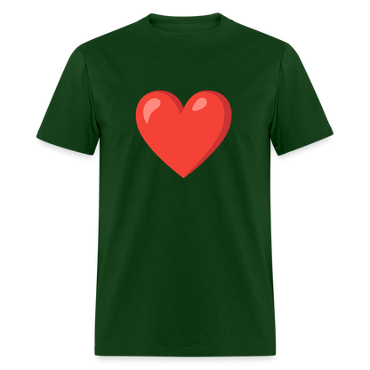 ❤️ Red Heart (Google Noto Color Emoji) Unisex Classic T-Shirt - forest green