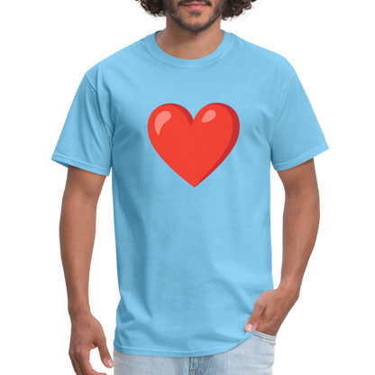 ❤️ Red Heart (Google Noto Color Emoji) Unisex Classic T-Shirt - aquatic blue