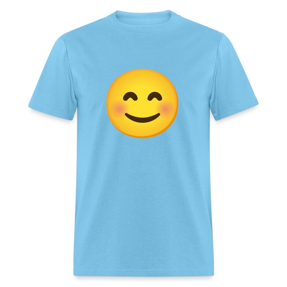 😊 Smiling Face with Smiling Eyes (Google Noto Color Emoji) Unisex Classic T-Shirt - aquatic blue