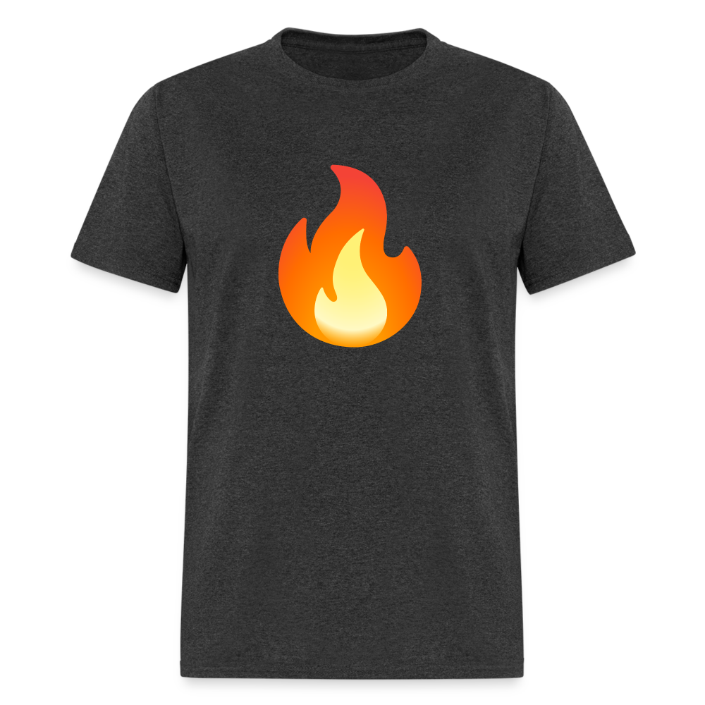 🔥 Fire (Google Noto Color Emoji) Unisex Classic T-Shirt - heather black