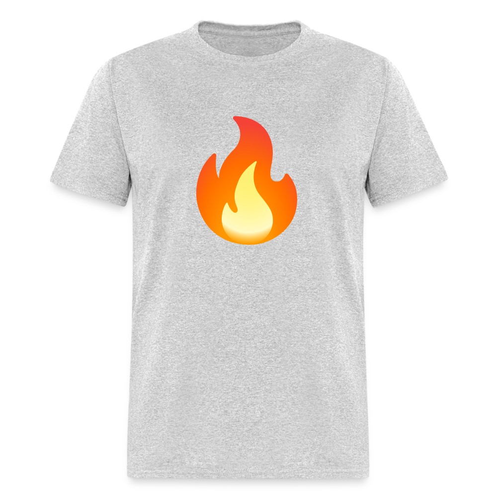 🔥 Fire (Google Noto Color Emoji) Unisex Classic T-Shirt - heather gray
