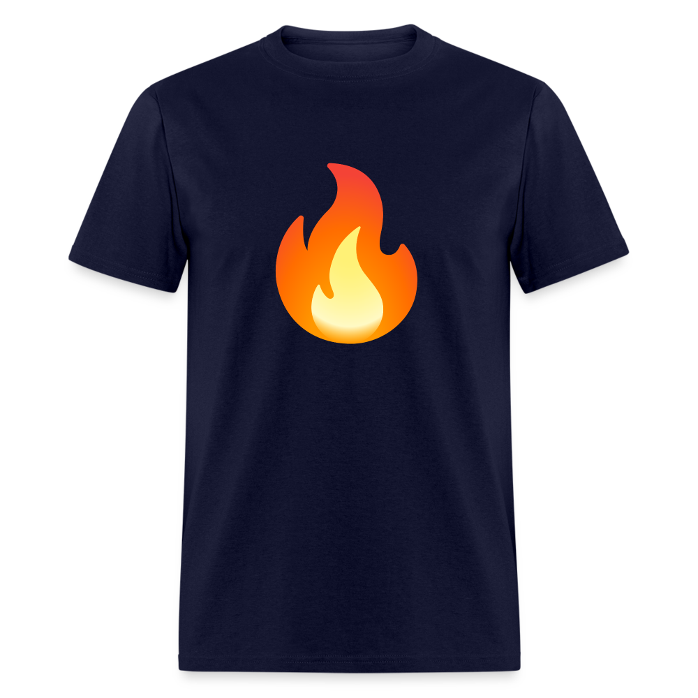 🔥 Fire (Google Noto Color Emoji) Unisex Classic T-Shirt - navy