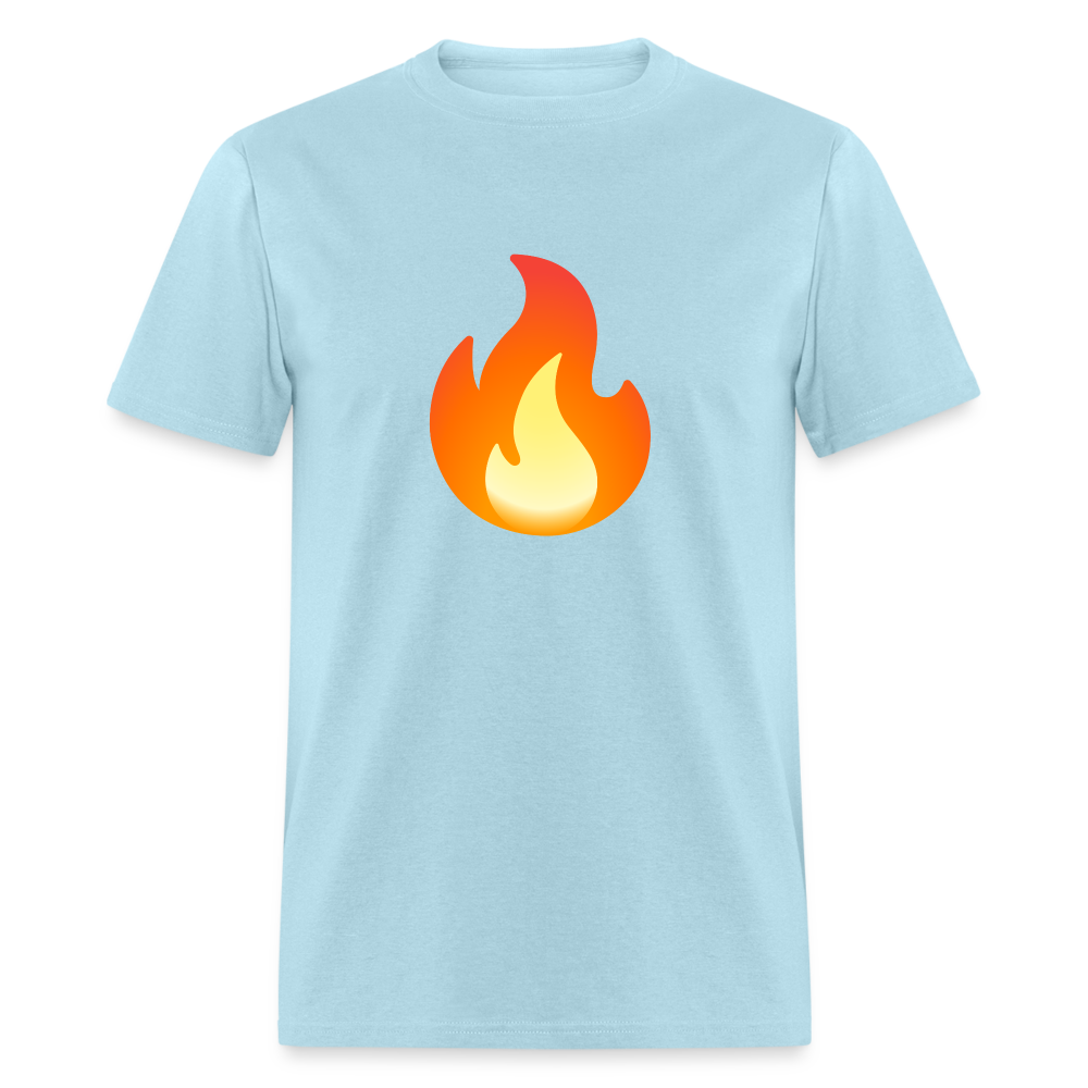 🔥 Fire (Google Noto Color Emoji) Unisex Classic T-Shirt - powder blue