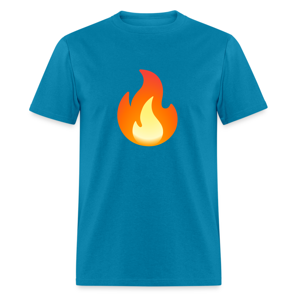 🔥 Fire (Google Noto Color Emoji) Unisex Classic T-Shirt - turquoise