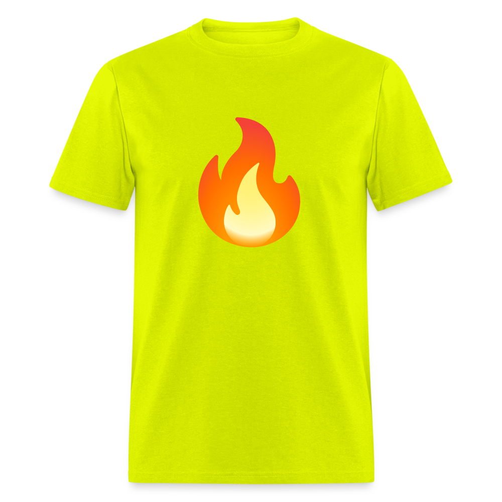 🔥 Fire (Google Noto Color Emoji) Unisex Classic T-Shirt - safety green