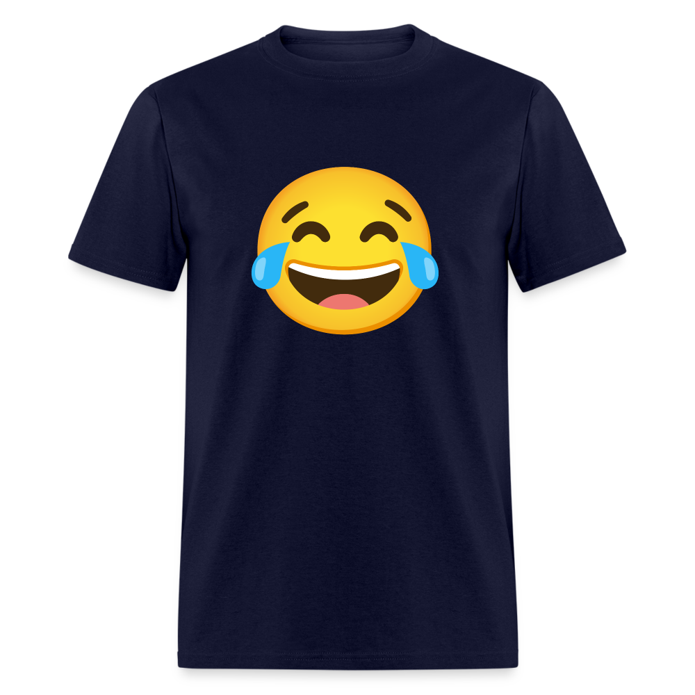 😂 Face with Tears of Joy (Google Noto Color Emoji) Unisex Classic T-Shirt - navy