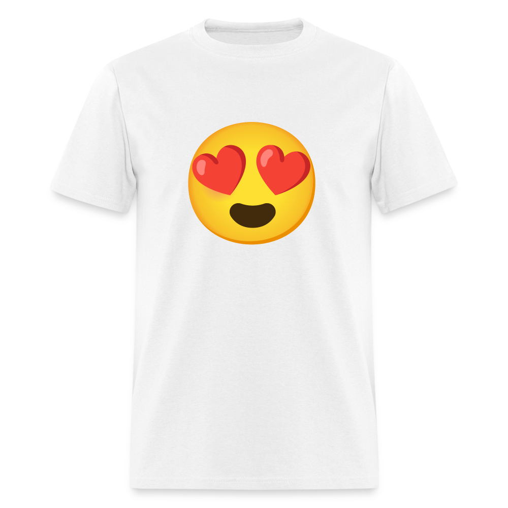 😍 Smiling Face with Heart-Eyes (Google Noto Color Emoji) Unisex Classic T-Shirt - white