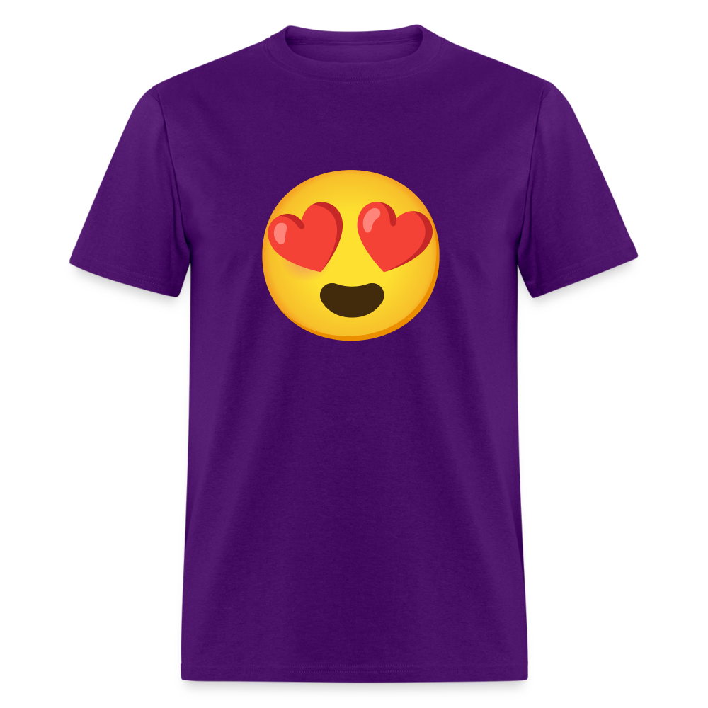 😍 Smiling Face with Heart-Eyes (Google Noto Color Emoji) Unisex Classic T-Shirt - purple