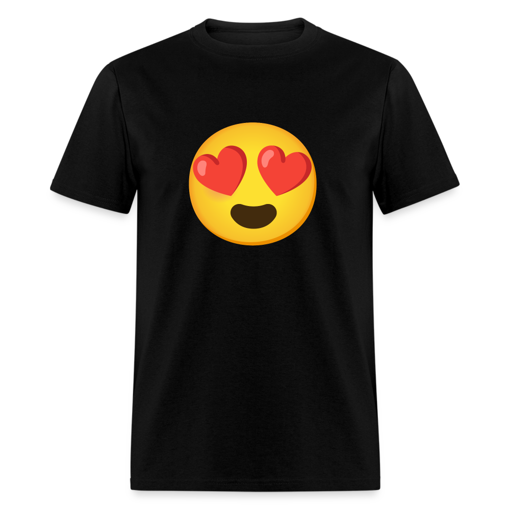 😍 Smiling Face with Heart-Eyes (Google Noto Color Emoji) Unisex Classic T-Shirt - black