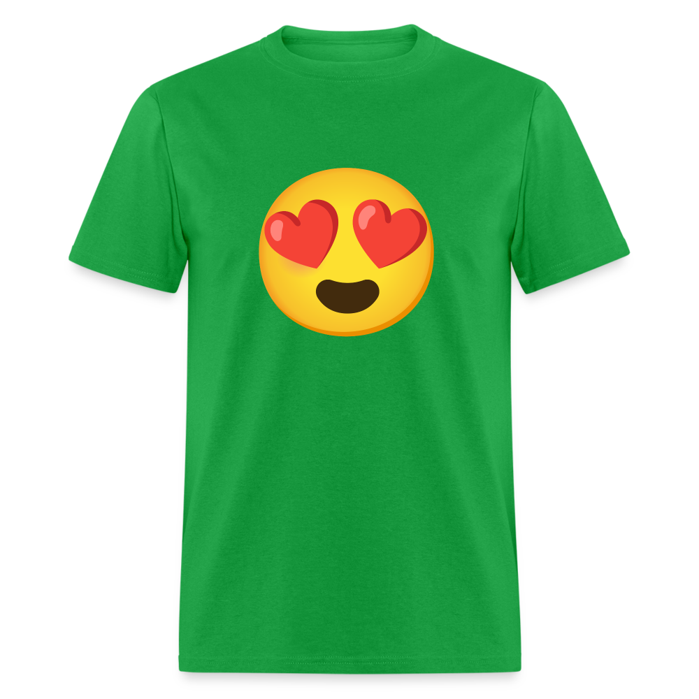 😍 Smiling Face with Heart-Eyes (Google Noto Color Emoji) Unisex Classic T-Shirt - bright green