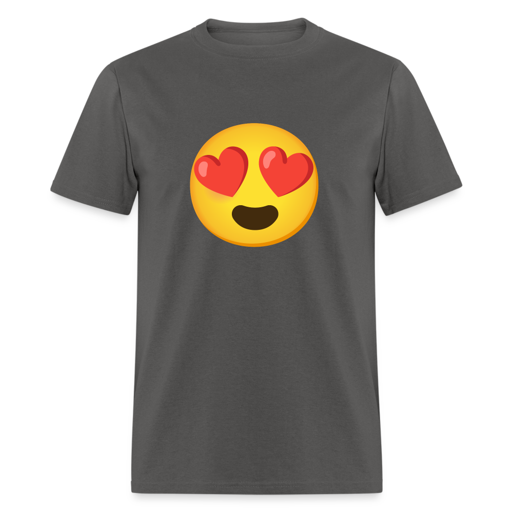 😍 Smiling Face with Heart-Eyes (Google Noto Color Emoji) Unisex Classic T-Shirt - charcoal