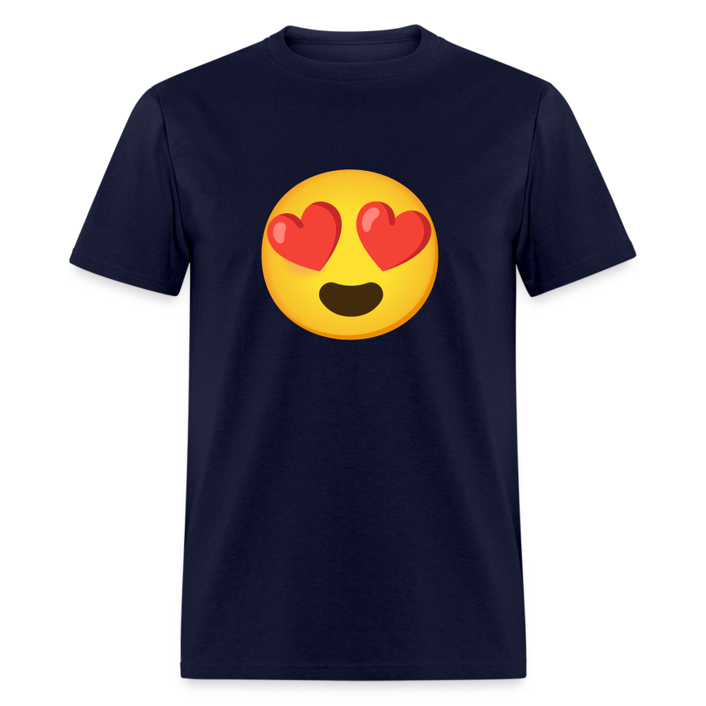 😍 Smiling Face with Heart-Eyes (Google Noto Color Emoji) Unisex Classic T-Shirt - navy