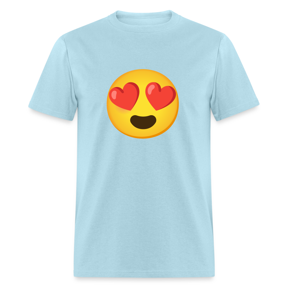 😍 Smiling Face with Heart-Eyes (Google Noto Color Emoji) Unisex Classic T-Shirt - powder blue