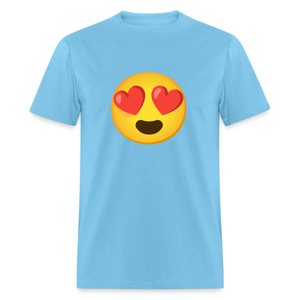 😍 Smiling Face with Heart-Eyes (Google Noto Color Emoji) Unisex Classic T-Shirt - aquatic blue