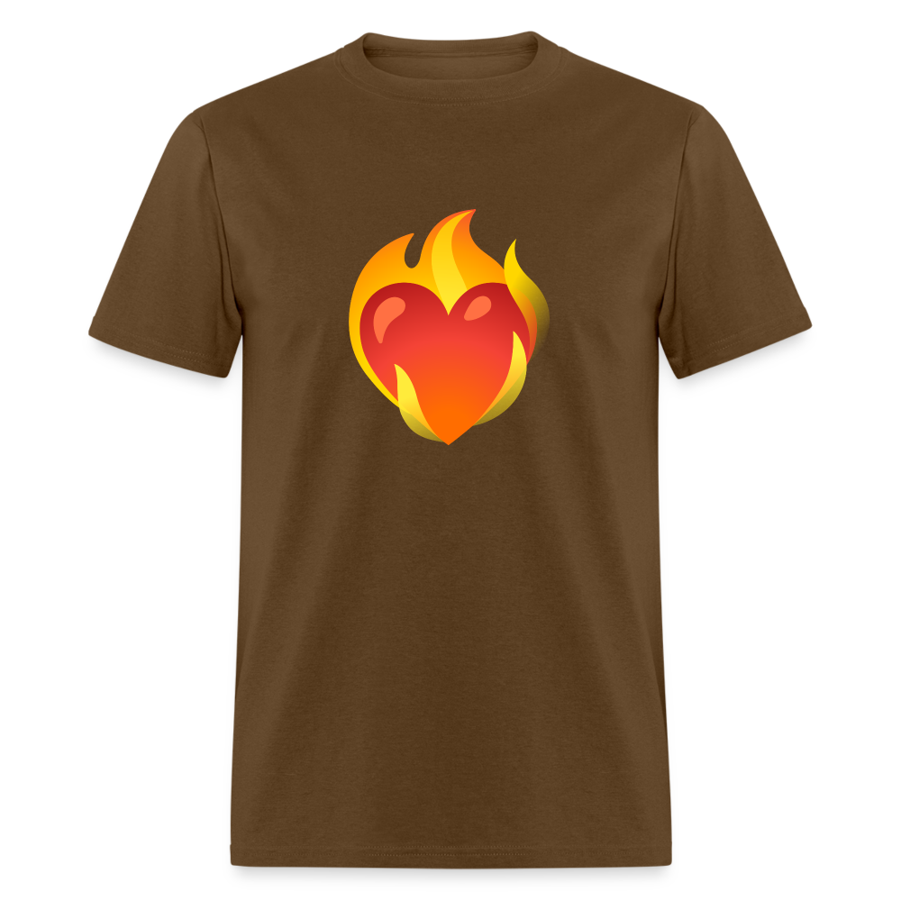 ❤️‍🔥 Heart on Fire (Google Noto Color Emoji) Unisex Classic T-Shirt - brown