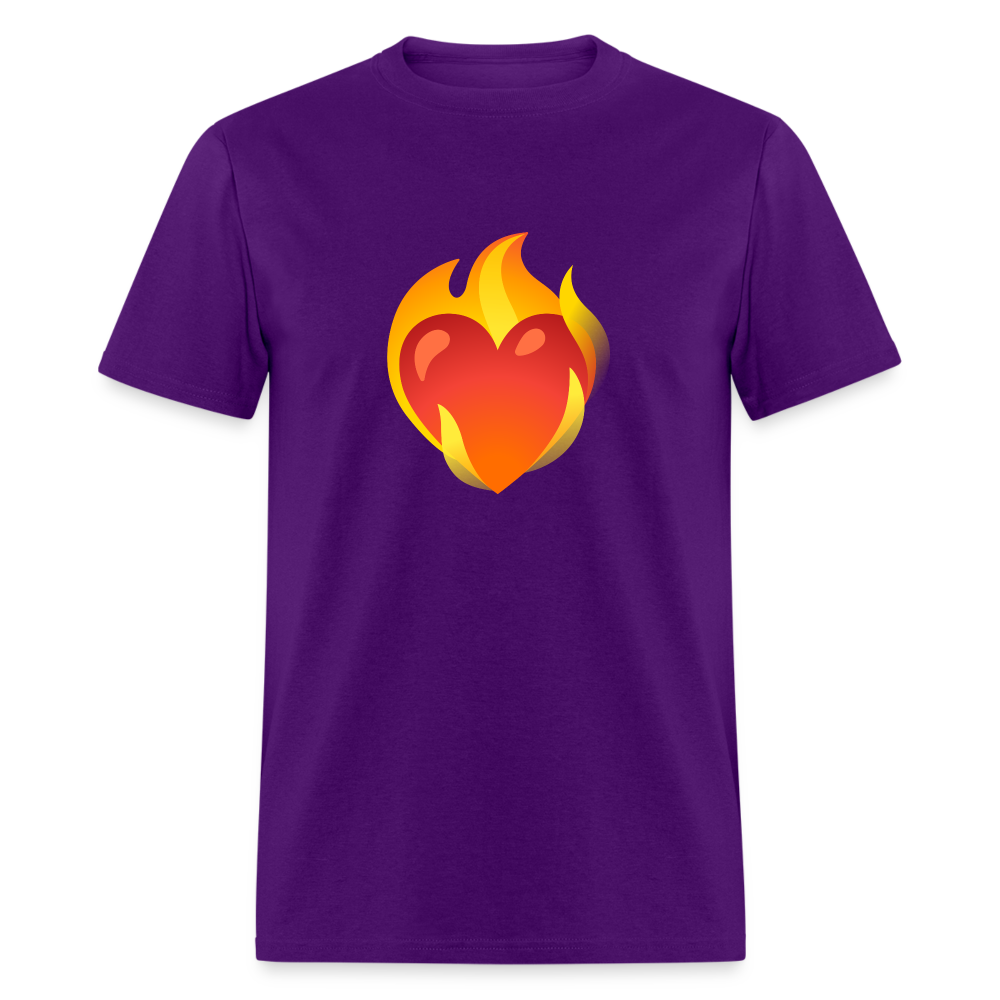 ❤️‍🔥 Heart on Fire (Google Noto Color Emoji) Unisex Classic T-Shirt - purple