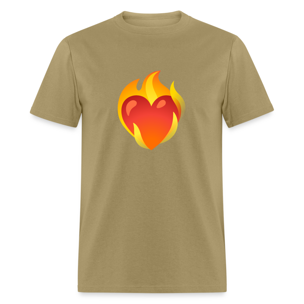 ❤️‍🔥 Heart on Fire (Google Noto Color Emoji) Unisex Classic T-Shirt - khaki