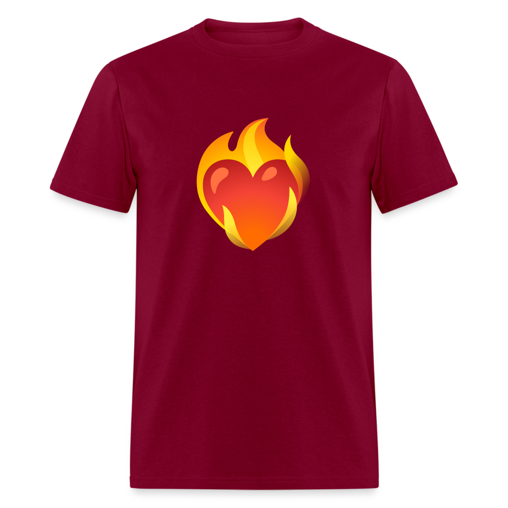 ❤️‍🔥 Heart on Fire (Google Noto Color Emoji) Unisex Classic T-Shirt - burgundy