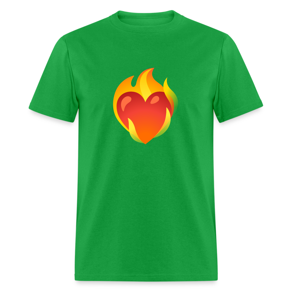❤️‍🔥 Heart on Fire (Google Noto Color Emoji) Unisex Classic T-Shirt - bright green