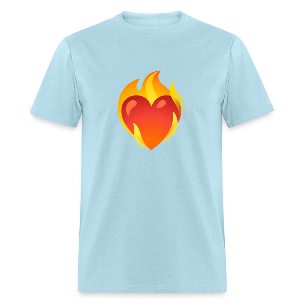 ❤️‍🔥 Heart on Fire (Google Noto Color Emoji) Unisex Classic T-Shirt - powder blue