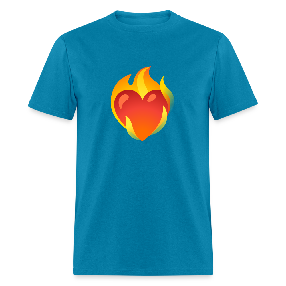 ❤️‍🔥 Heart on Fire (Google Noto Color Emoji) Unisex Classic T-Shirt - turquoise