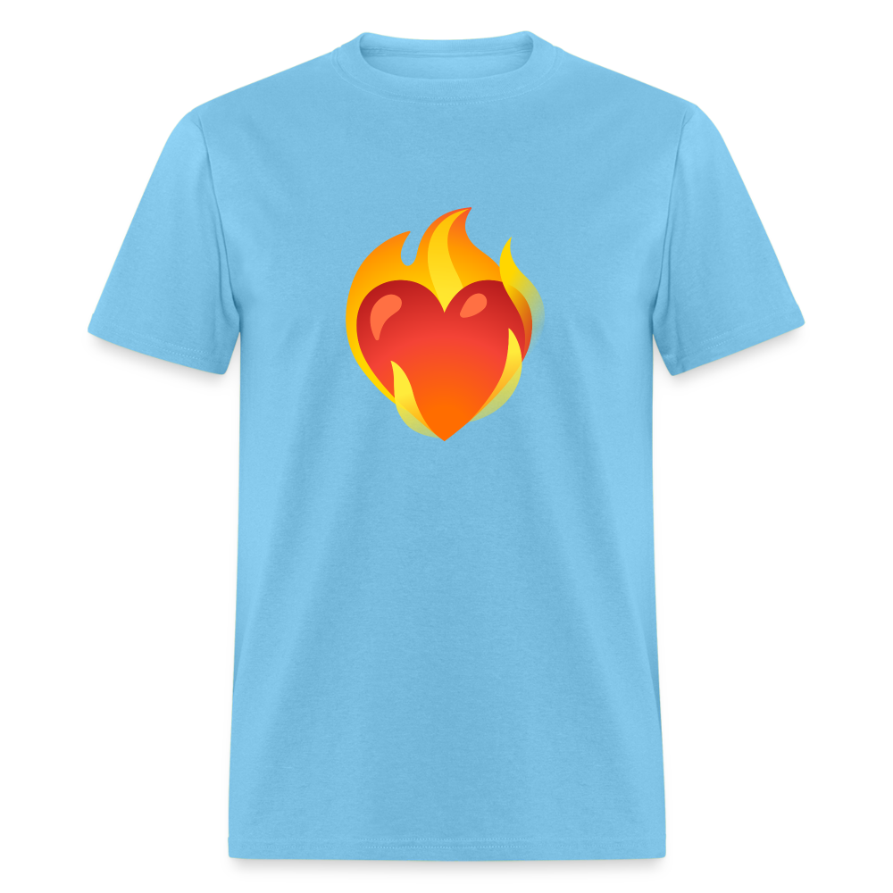 ❤️‍🔥 Heart on Fire (Google Noto Color Emoji) Unisex Classic T-Shirt - aquatic blue
