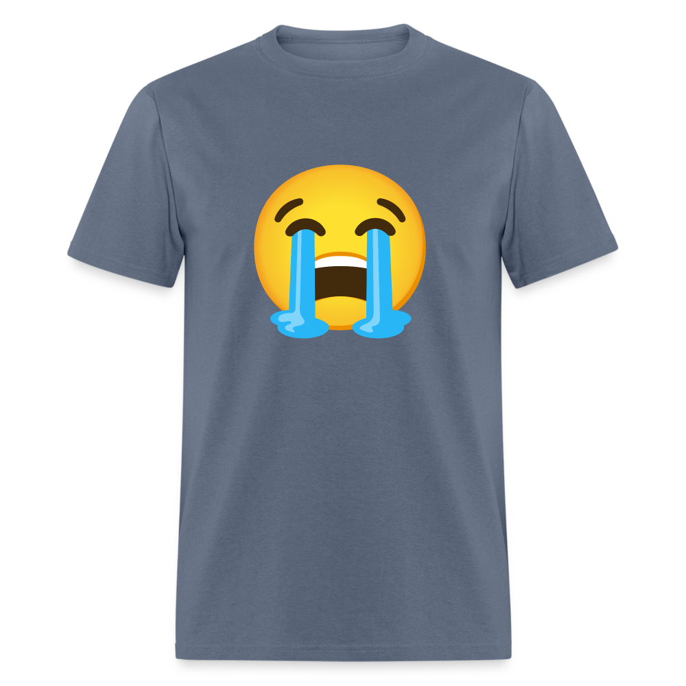 😭 Loudly Crying Face (Google Noto Color Emoji) Unisex Classic T-Shirt - denim