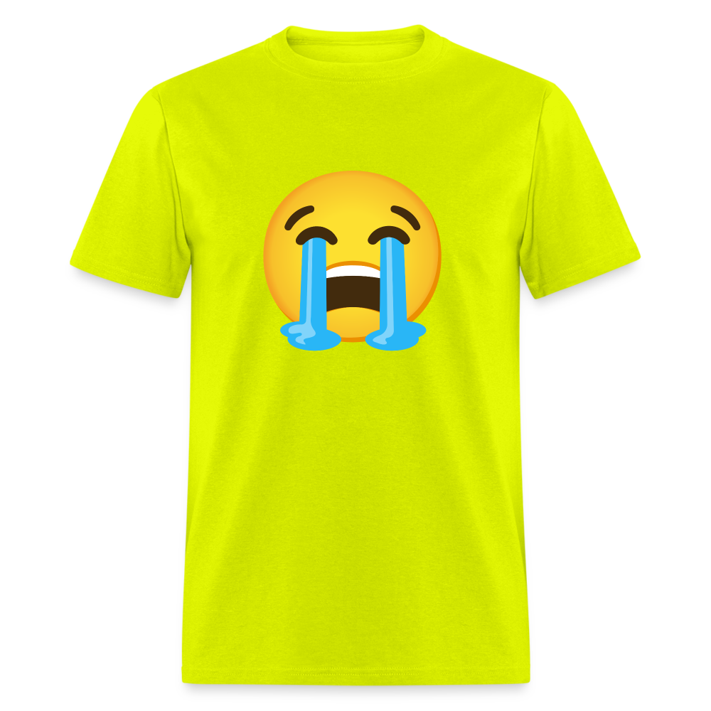 😭 Loudly Crying Face (Google Noto Color Emoji) Unisex Classic T-Shirt - safety green