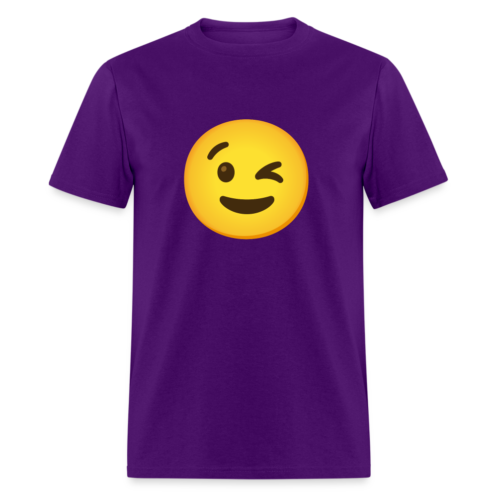 😉 Winking Face (Google Noto Color Emoji) Unisex Classic T-Shirt - purple