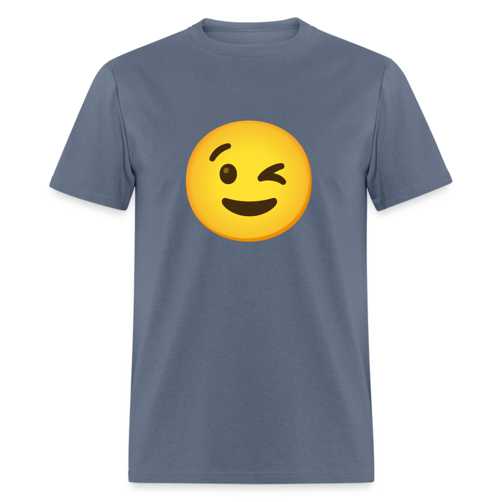 😉 Winking Face (Google Noto Color Emoji) Unisex Classic T-Shirt - denim