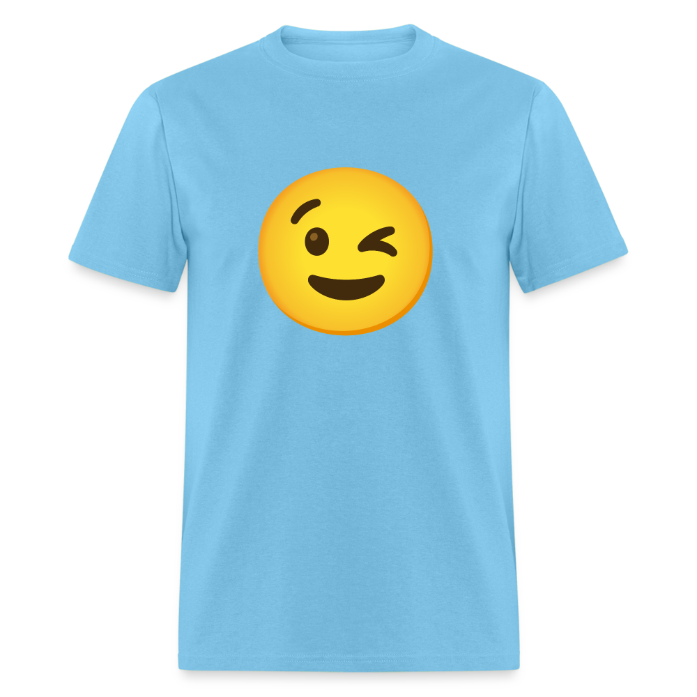 😉 Winking Face (Google Noto Color Emoji) Unisex Classic T-Shirt - aquatic blue