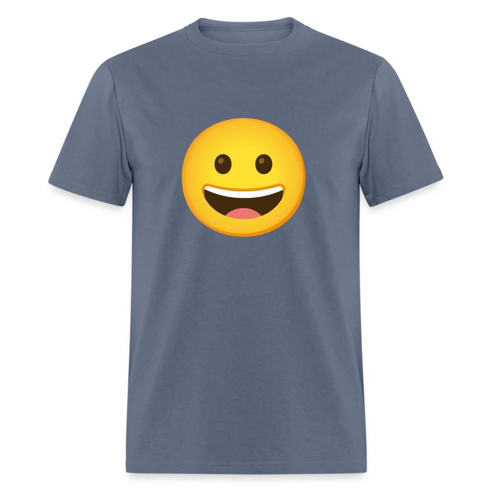 😀 Grinning Face (Google Noto Color Emoji) Unisex Classic T-Shirt - denim