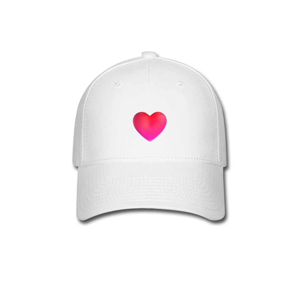 ❤️ Red Heart (Microsoft Fluent) Baseball Cap - white