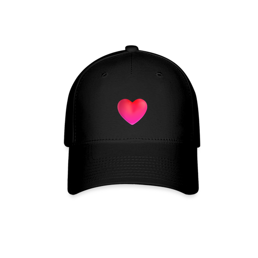 ❤️ Red Heart (Microsoft Fluent) Baseball Cap - black