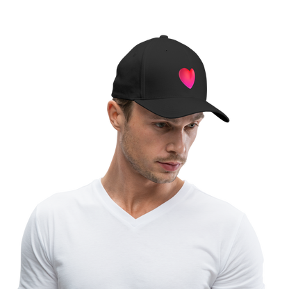 ❤️ Red Heart (Microsoft Fluent) Baseball Cap - black