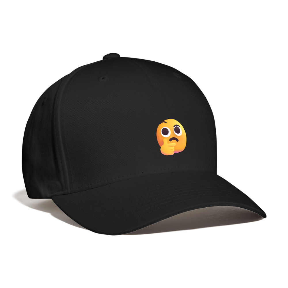 🤔 Thinking Face (Microsoft Fluent) Baseball Cap - black