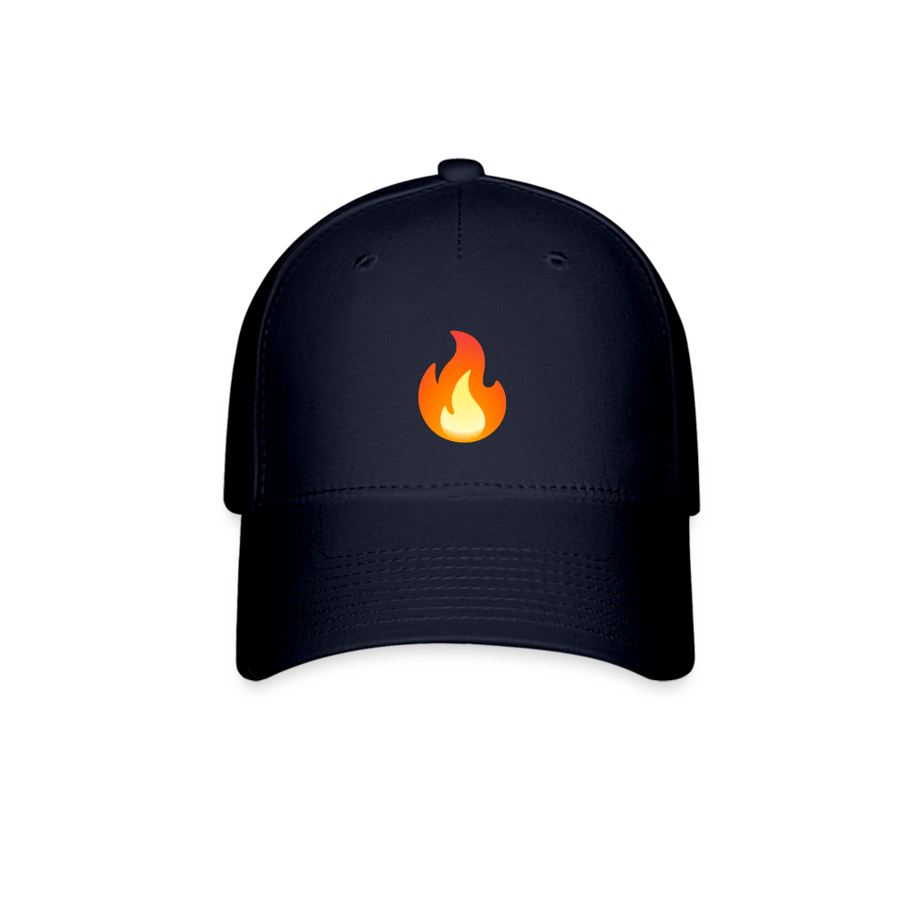 🔥 Fire (Google Noto Color Emoji) Baseball Cap - navy
