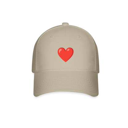 ❤️ Red Heart (Google Noto Color Emoji) Baseball Cap - khaki