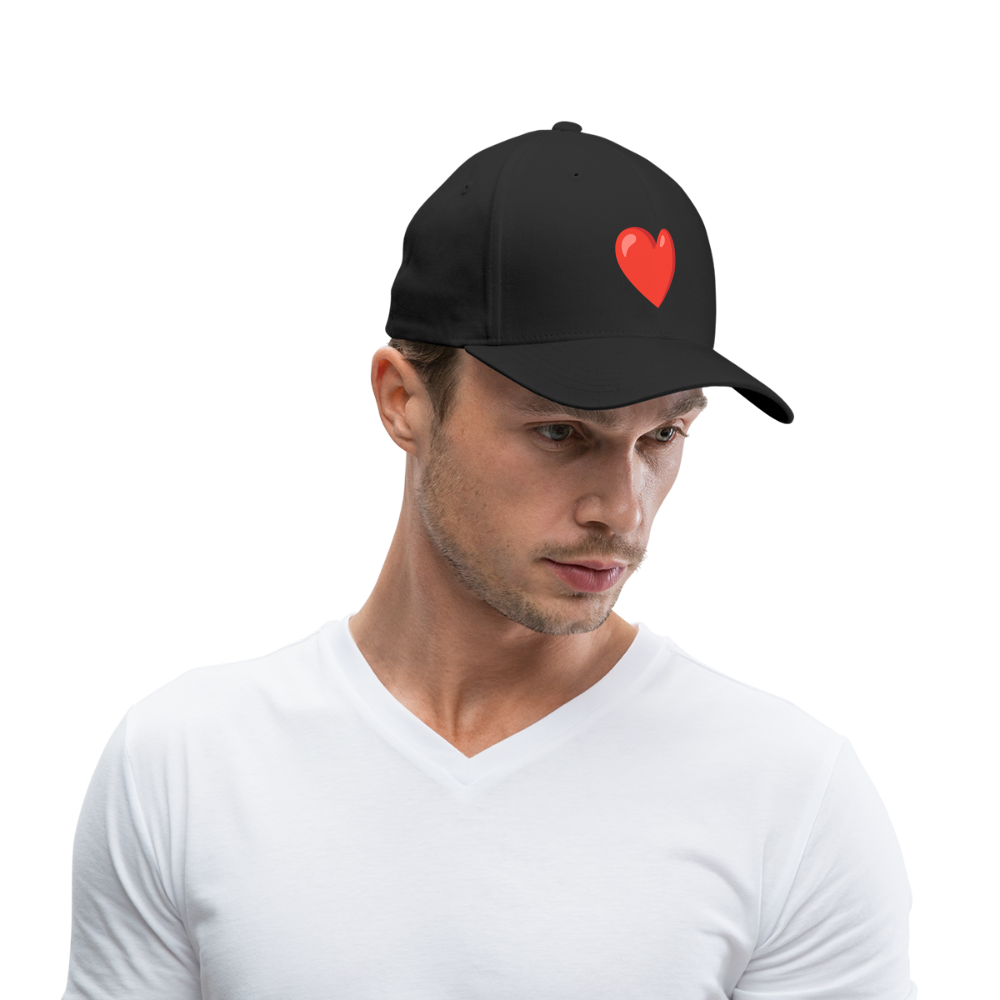 ❤️ Red Heart (Google Noto Color Emoji) Baseball Cap - black
