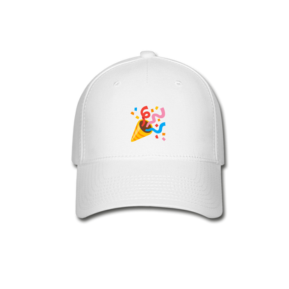🎉 Party Popper (Google Noto Color Emoji) Baseball Cap - white