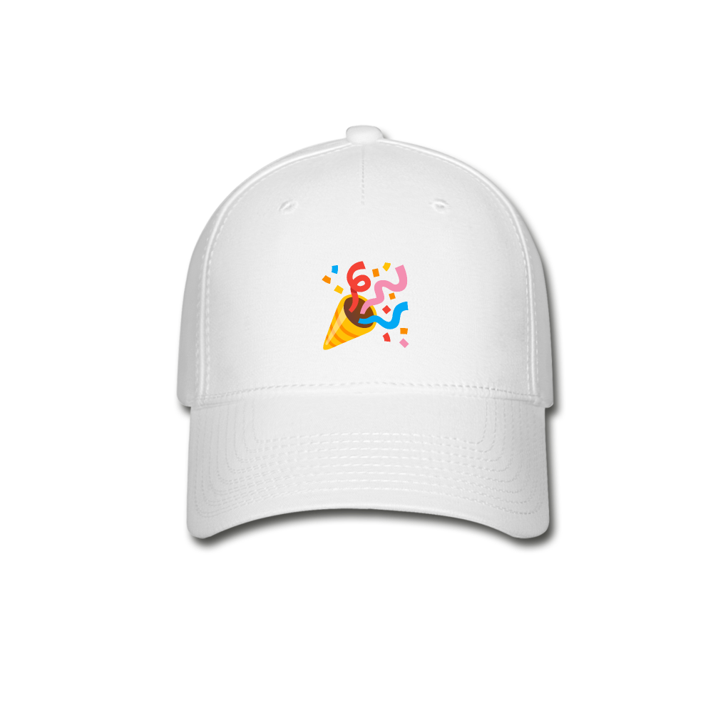 🎉 Party Popper (Google Noto Color Emoji) Baseball Cap - white